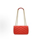 SAINT LAURENT YSL LOULOU bronze metal accessories, envelope bag, crossbody single-shoulder bag, small size for women, red